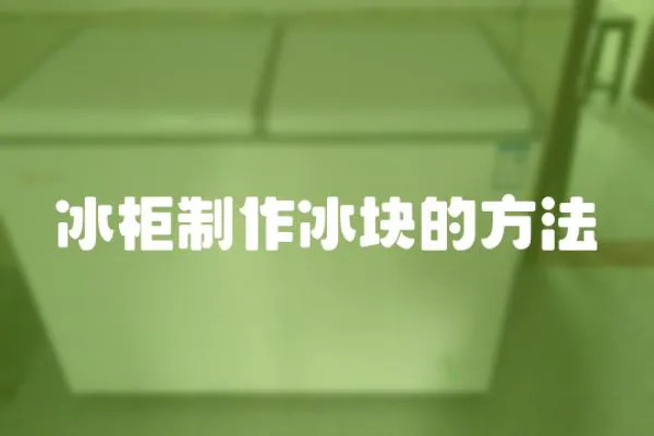 冰柜制作冰塊的方法