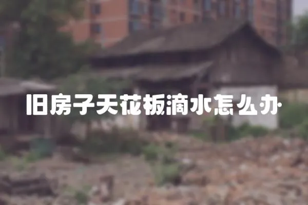 舊房子天花板滴水怎么辦
