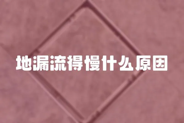 地漏流得慢什么原因