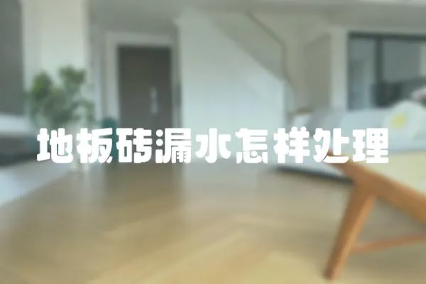 地板磚漏水怎樣處理