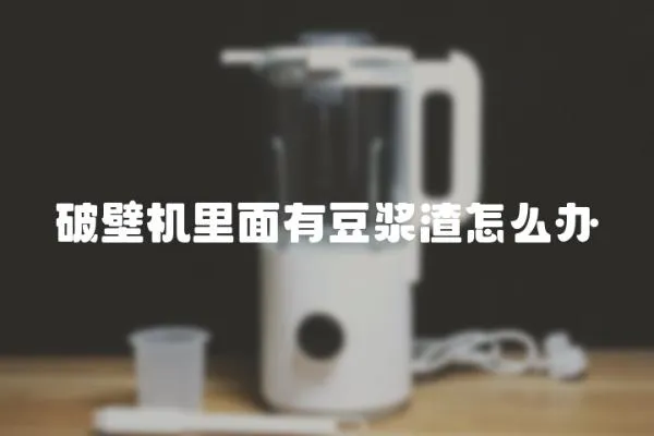 破壁機里面有豆?jié){渣怎么辦