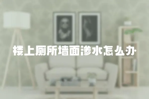 樓上廁所墻面滲水怎么辦