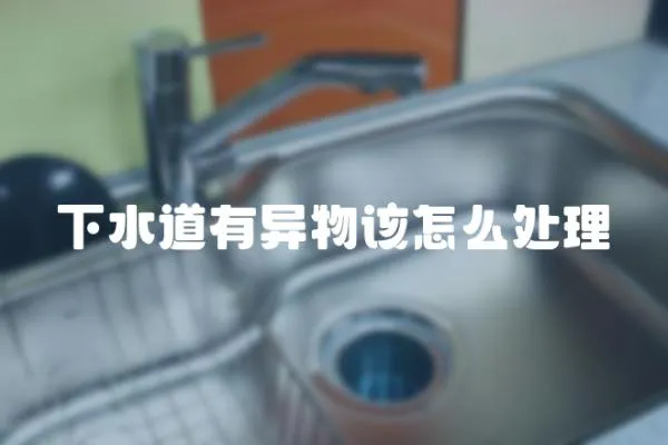 下水道有異物該怎么處理
