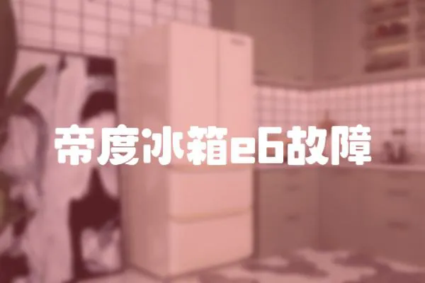帝度冰箱e6故障
