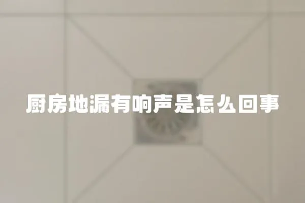 廚房地漏有響聲是怎么回事