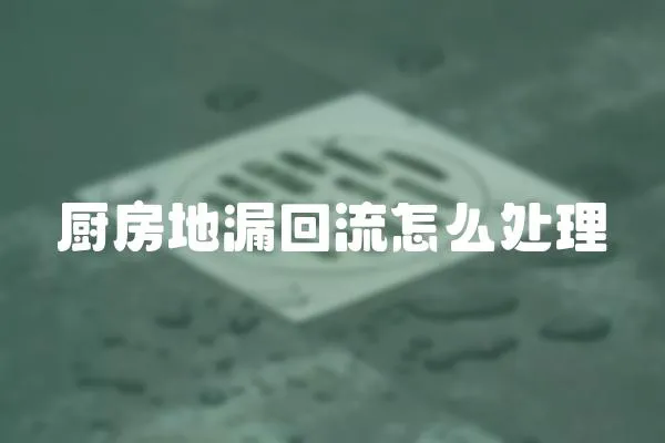 廚房地漏回流怎么處理