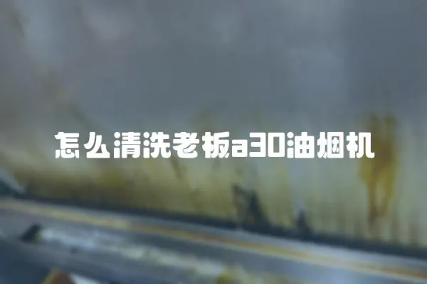 怎么清洗老板a30油煙機