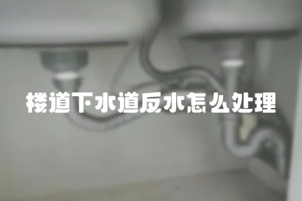 樓道下水道反水怎么處理
