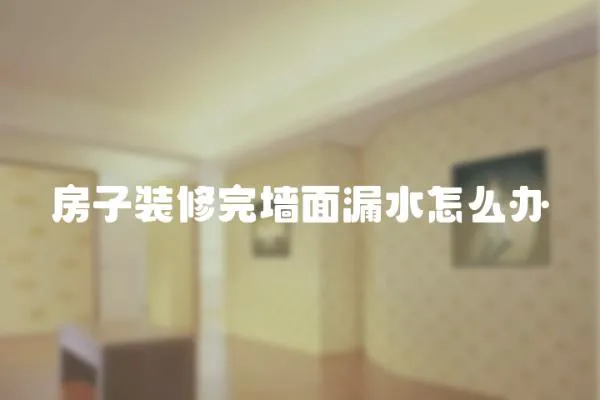 房子裝修完墻面漏水怎么辦