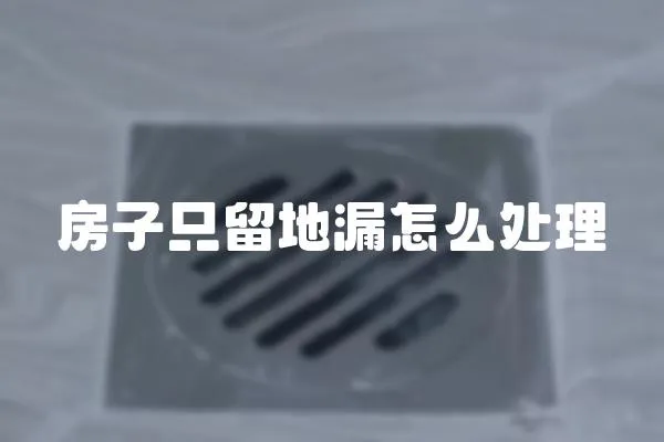 房子只留地漏怎么處理