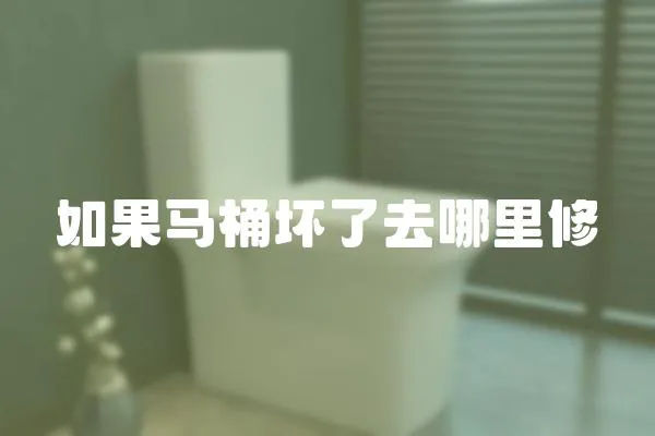 如果馬桶壞了去哪里修