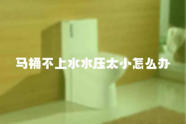 馬桶不上水水壓太小怎么辦