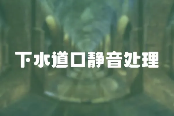 下水道口靜音處理