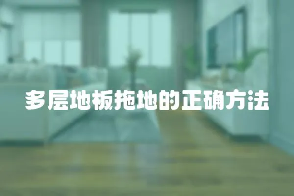 多層地板拖地的正確方法