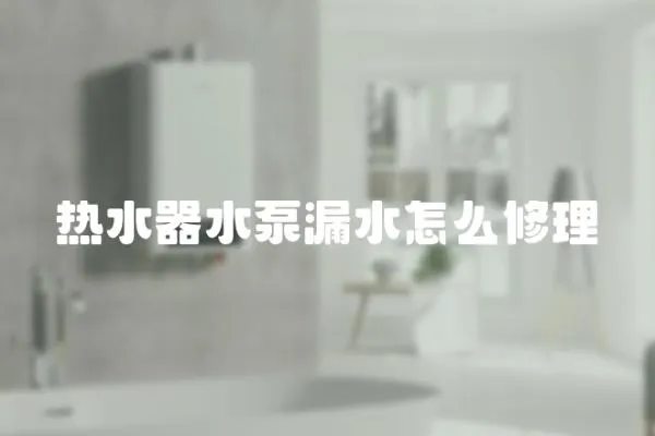 熱水器水泵漏水怎么修理