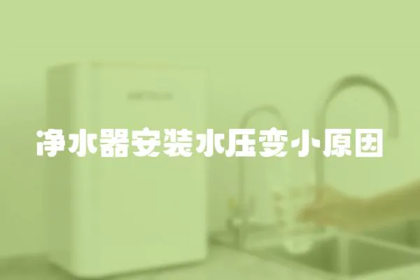 凈水器安裝水壓變小原因