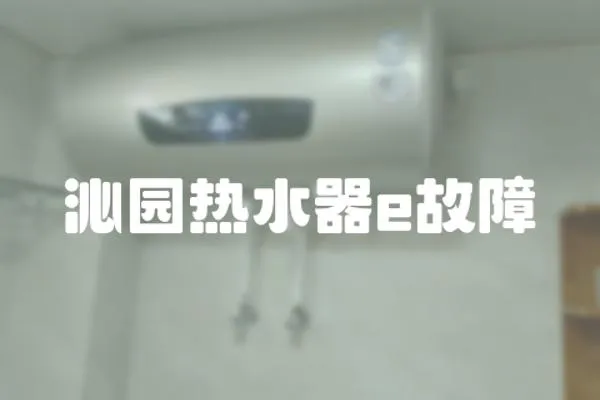 沁園熱水器e故障
