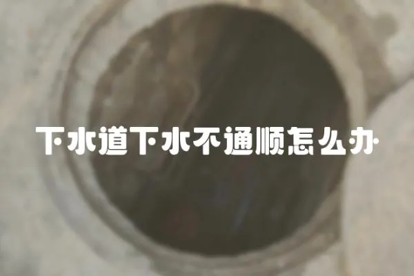 下水道下水不通順怎么辦