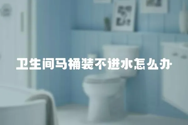 衛生間馬桶裝不進水怎么辦