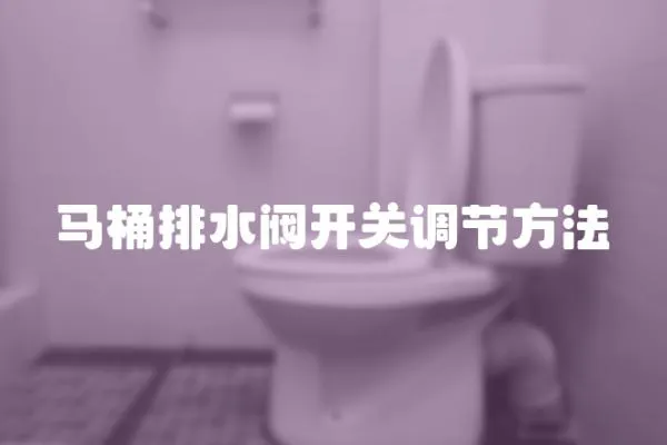 馬桶排水閥開關調節方法