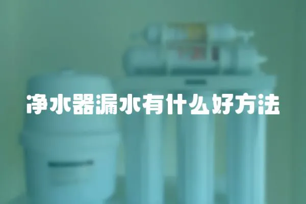 凈水器漏水有什么好方法
