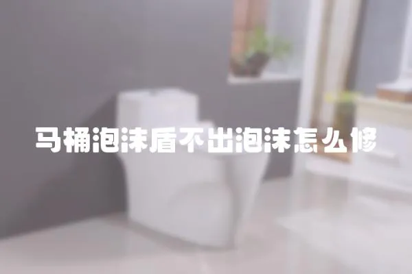 马桶泡沫盾不出泡沫怎么修