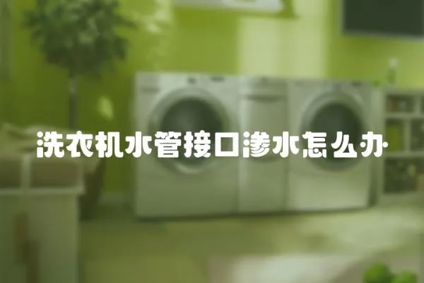 洗衣機水管接口滲水怎么辦