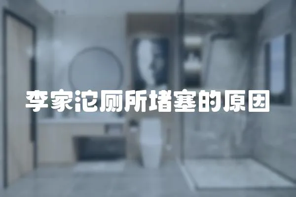 李家沱廁所堵塞的原因