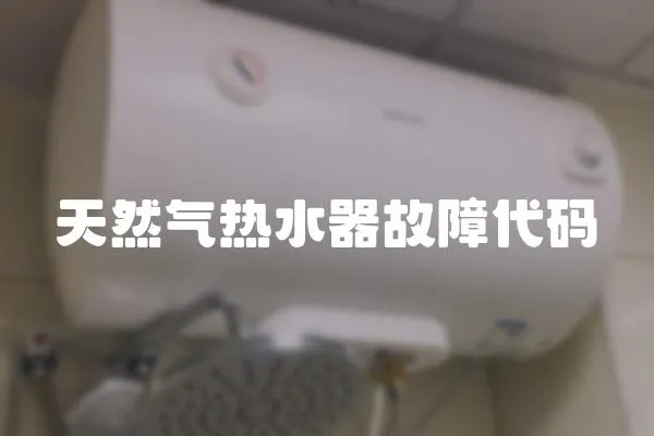 天然氣熱水器故障代碼