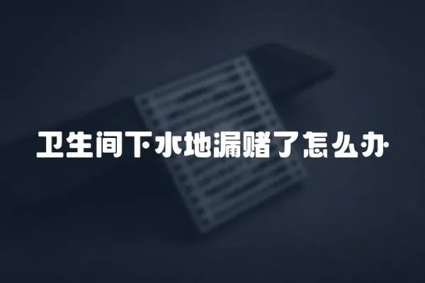 衛(wèi)生間下水地漏賭了怎么辦