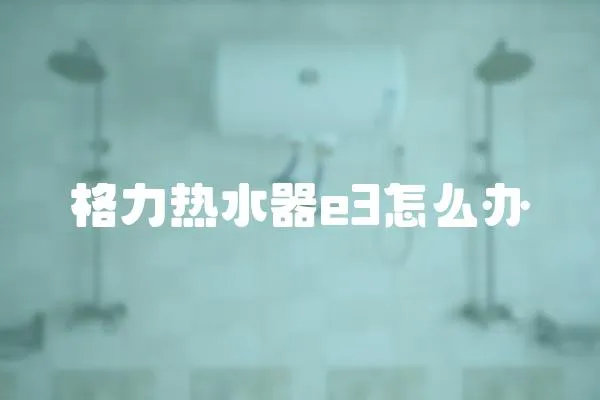 格力熱水器e3怎么辦