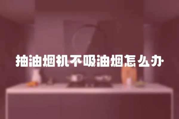 抽油烟机不吸油烟怎么办