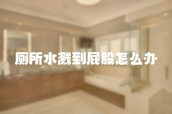 廁所水濺到屁股怎么辦