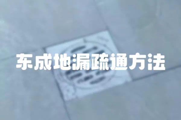 東成地漏疏通方法
