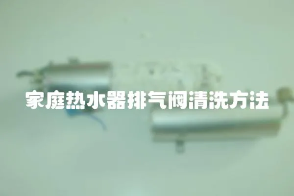 家庭熱水器排氣閥清洗方法