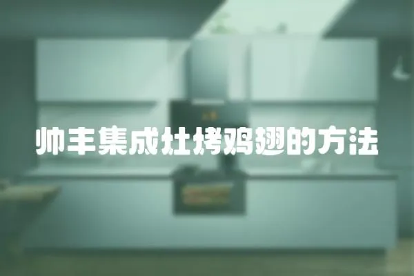 帥豐集成灶烤雞翅的方法