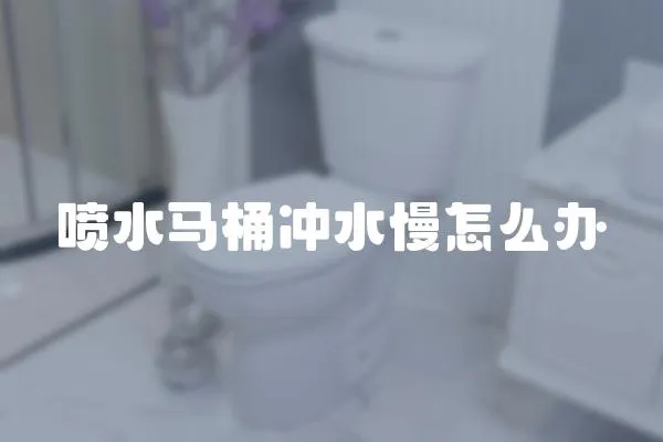 噴水馬桶沖水慢怎么辦