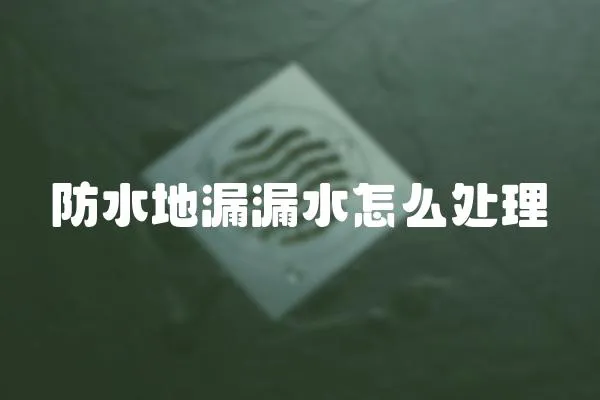 防水地漏漏水怎么處理