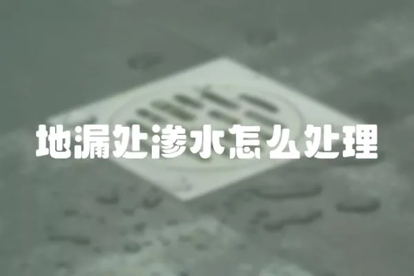 地漏處滲水怎么處理
