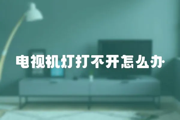 電視機燈打不開怎么辦