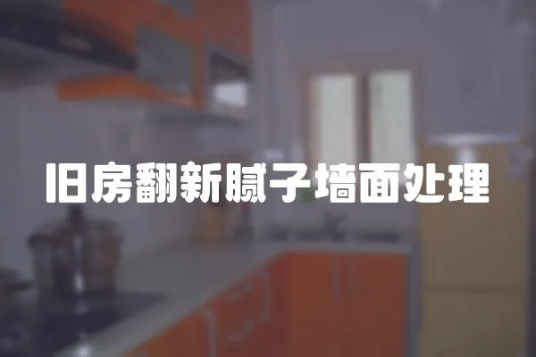 舊房翻新膩子墻面處理