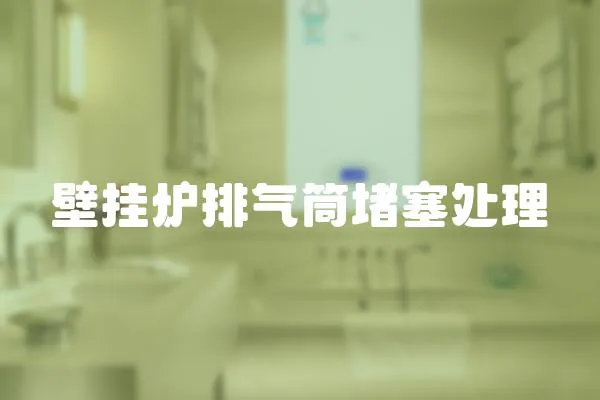 壁掛爐排氣筒堵塞處理