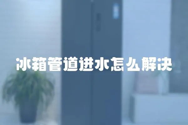 冰箱管道進水怎么解決