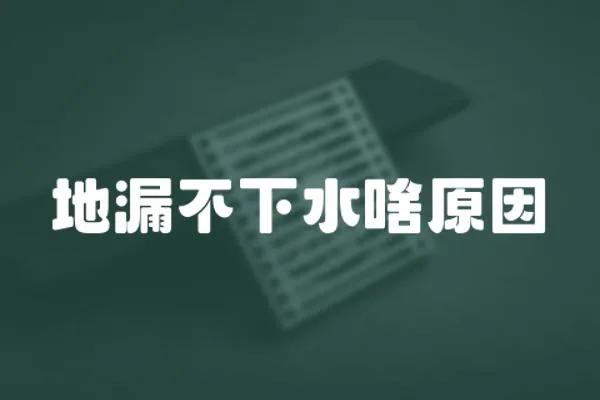 地漏不下水啥原因