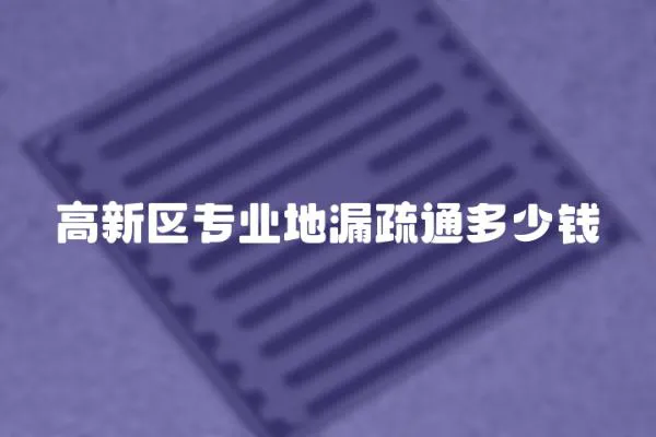 高新區專業地漏疏通多少錢