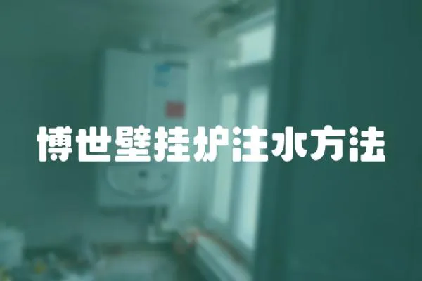 博世壁掛爐注水方法