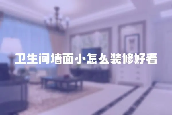 衛生間墻面小怎么裝修好看