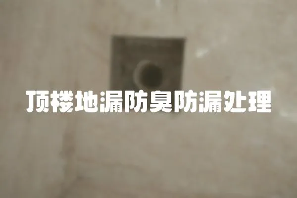 頂樓地漏防臭防漏處理