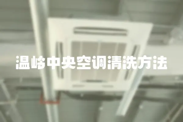 溫嶺中央空調清洗方法
