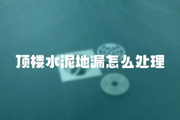頂樓水泥地漏怎么處理